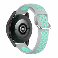 By Qubix - Siliconen sportbandje met gesp - Grijs + turquoise - Compatible met Xiaomi Redmi Watch 5 Active/Redmi Watch 5 Lite - Compatible Xiaomi bandje