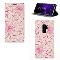 Samsung Galaxy S9 Plus Smart Cover Pink Flowers - thumbnail