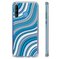 Huawei P30 Lite Doorzichtige Silicone Hoesje Waves Blue