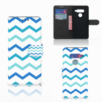 LG V40 Thinq Telefoon Hoesje Zigzag Blauw