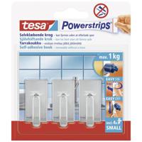 tesa POWERSTRIPS® Zelfklevende haak Small Classic Chroom Inhoud: 3 stuk(s) - thumbnail