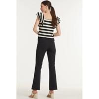 Summum Woman gestreepte top zwart/ecru