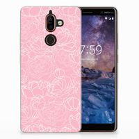 Nokia 7 Plus TPU Case White Flowers - thumbnail