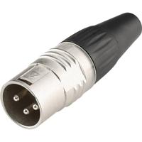 Hicon HI-X3CM-V XLR-connector Stekker, recht Aantal polen: 3 Zwart, Zilver 1 stuk(s)