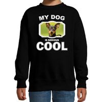 Dwergpinscher honden trui / sweater my dog is serious cool zwart voor kinderen - thumbnail