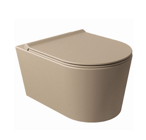 Salenzi Civita wandcloset toiletpot randloos mat taupe 50x35x36.5cm