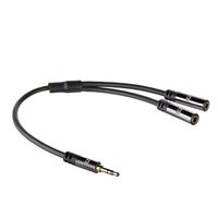 ACT 0,15 meter High Quality audio splitterkabel 3,5 mm stereo jack male - 2x female - thumbnail