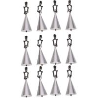 Tafelkleedgewichtjes kegels - 12x - zilver - 7 cm - tafellaken gewichtjes