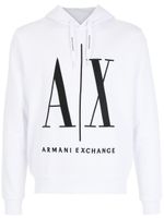 Armani Exchange hoodie à logo AX brodé - Blanc - thumbnail