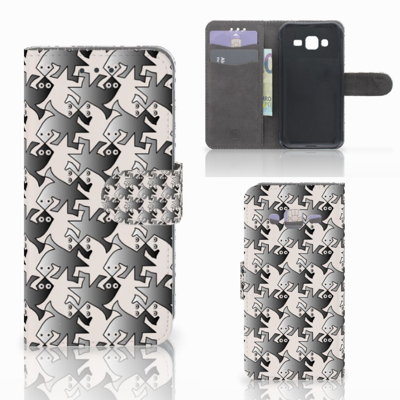 Samsung Galaxy J3 2016 Telefoonhoesje met Pasjes Salamander Grey