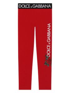 Dolce & Gabbana Kids legging à logo imprimé - Rouge