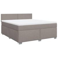 vidaXL Boxspring met matras stof taupe 180x200 cm