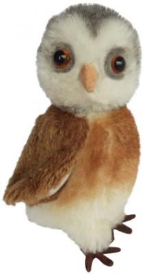 Clemens knuffel Miniatuur Uil 9 cm pluche bruin/wit