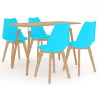 vidaXL 5-delige Eethoek blauw