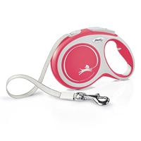 Flexi New Comfort Tape Grijs & Rood Grote 8m Intrekbare Hondenriem/Lijn voor honden tot 50kgs/110lbs