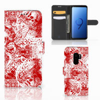 Telefoonhoesje met Naam Samsung Galaxy S9 Plus Angel Skull Rood - thumbnail