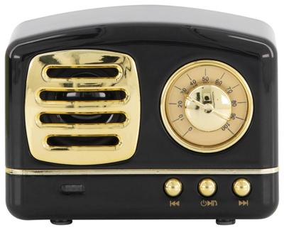 HEMA Speaker Retro Draadloos Zwart HEMA Speaker Retro Draadloos Zwart