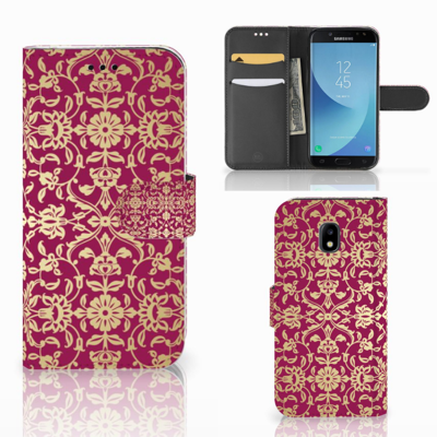 Wallet Case Samsung Galaxy J3 2017 Barok Pink