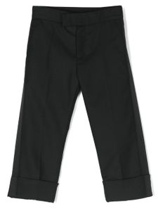 Thom Browne Kids pantalon en laine à coupe droite - Noir