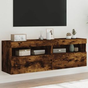 Tv-wandmeubels met LED 2 st 60x30x40 cm gerookt eikenkleurig