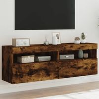 Tv-wandmeubels met LED 2 st 60x30x40 cm gerookt eikenkleurig - thumbnail