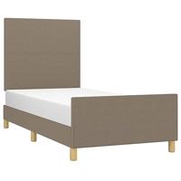 vidaXL Bedframe zonder matras 90x190 cm stof taupe