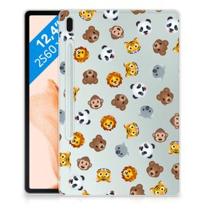 Hippe Hoes voor Samsung Galaxy Tab S7FE Dieren Emojis