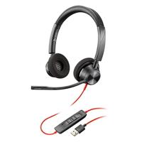 POLY 3320 Headset Bedraad Hoofdband Oproepen/muziek USB Type-A Zwart