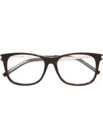 Saint Laurent Eyewear lunettes de vue à effet écaille de tortue - Métallisé - thumbnail