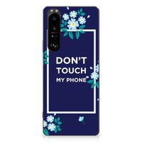 Sony Xperia 1 III Silicone-hoesje Flowers Blue DTMP - thumbnail