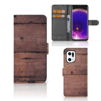 OPPO Find X5 Pro Book Style Case Old Wood - thumbnail