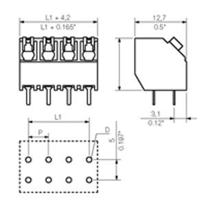 Weidmüller 1884530000 Veerkrachtklemblok 1.5 mm² Aantal polen 2 Zwart 60 stuk(s)