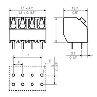 Weidmüller 1884530000 Veerkrachtklemblok 1.5 mm² Aantal polen 2 Zwart 60 stuk(s) - thumbnail