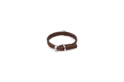 Beeztees buffalo - halsband hond - leer - bruin - 27 cm x 10 mm