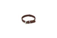 Beeztees buffalo - halsband hond - leer - bruin - 27 cm x 10 mm