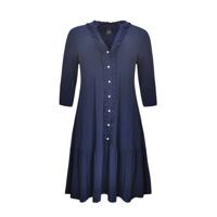 Yoek jurk DOLCE met ruches donkerblauw