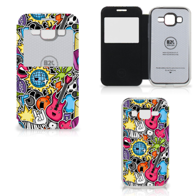 Samsung Galaxy Core Prime Wallet Case met Pasjes Punk Rock