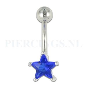 Navelpiercing ster blauw