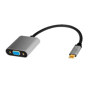 LogiLink CUA0104 video kabel adapter 0,15 m USB Type-C VGA (D-Sub) Zwart, Grijs