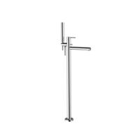 Badkraan Vrijstaand Napoli Mengkraan Rond Messing Chroom 1 Greeps met Handdouche