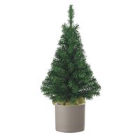 Volle kunst kerstboom 75 cm inclusief taupe pot