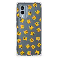 Doorzichtige Silicone Hoesje voor Nokia X30 Katten Emojis - thumbnail