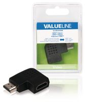 Valueline Vlvb34903b Hdmi-adapter Hdmi-connector Links Gehoekt - Hdmi Input Zwart