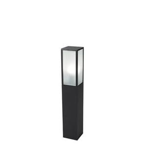 QAZQA Smart staande buitenlamp zwart met ribbel glas 80 cm incl. Wifi