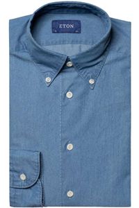 ETON Slim Fit Denim shirt lichtblauw, Effen