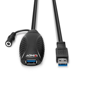 Lindy 43099 15m USB A USB A Mannelijk Vrouwelijk Zwart USB-kabel