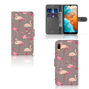 Huawei Y6 (2019) Telefoonhoesje met Pasjes Flamingo