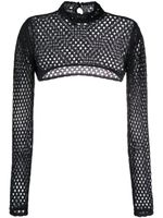 MOSCHINO JEANS haut crop à perforations - Noir