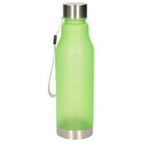 Waterfles/drinkfles/sportfles - groen - kunststof - rvs - 600 ml