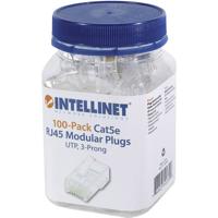 Intellinet 502399 Intellinet verpakking van 100 stuks Cat5e modulaire RJ45-stekkers UTP 3-voudige klem voor massieve draad 100 stekkers per pot 502399 - thumbnail